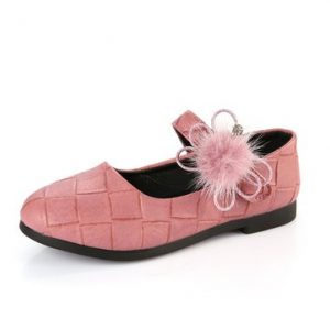 Girls kids Summer Flats Sandals Small Pompon Cute Dress Shoes