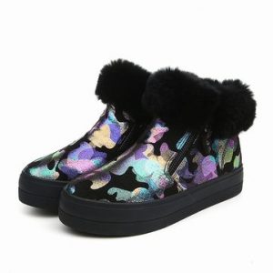 Graffiti Fur Colorful Painting Shoes