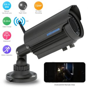 H.264 HD 720P Megapiexl 2.8-12mm Zoom Bullet Waterproof Wifi Camera with 36IR LEDs Home Security