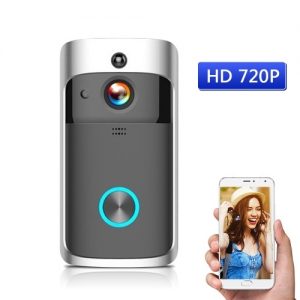 HD 720P Smart WiFi Security DoorBell with batteries Black