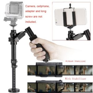 Handheld Portable Video Shooting Stabilizer Adjustable Length with Cellphone Clip Carry Bag for SJCAM Gopro Action Camera iPhone Samsung Smartphone