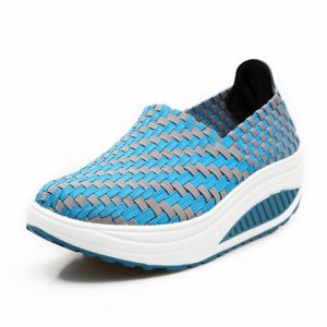 Handmade Knitting Color Match Slip On Sport Platform Shake Shoes