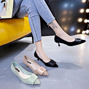 High-heeled Shoes Women's New Season Fine With Wild Net Red Pointed Shallow Mouth Sexy French Black Professional Single