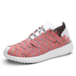 Hollow Breathable Knitting Lace Up Casual Shoes