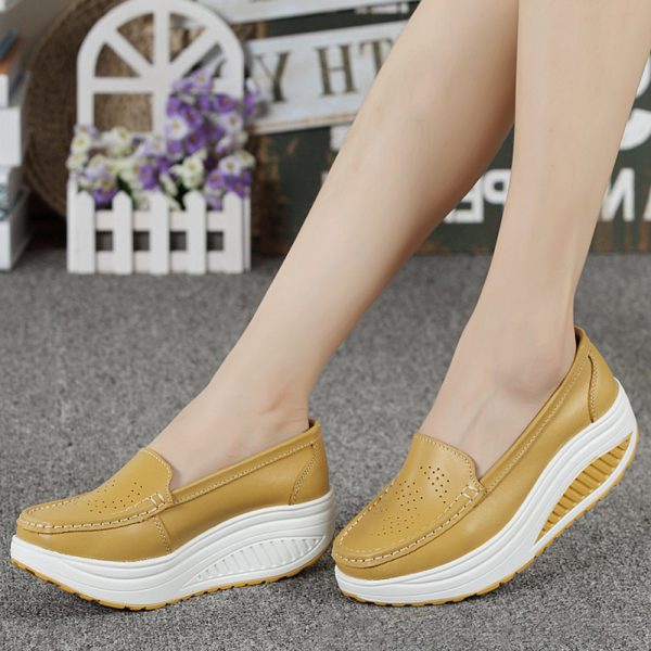 Hollow Out Rocker Sole Platform Casual Shoes