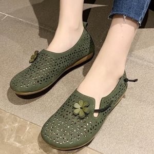 Hollow Out Round Toe Casual Flat Shoes