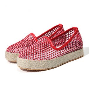 Hollow Out Slip On Platform Casual Shoes