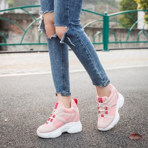 Increased Women's Shoes Round Head Straps Wild Hollow Casual Women's Shoes College Wind Sports Running Shoes A Pair Of G