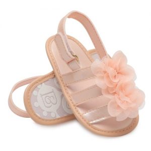 Infant Toddler Baby Shoes Girl Flower Sandals For Summer Soft Sole Non-Slip Prewalker Light Pink U.S Size 4