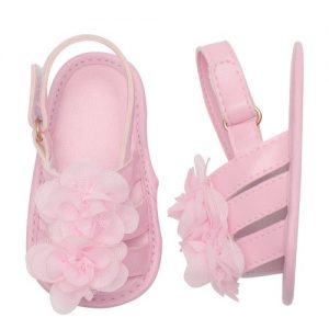 Infant Toddler Baby Shoes Girl Flower Sandals For Summer Soft Sole Non-Slip Prewalker Light Pink U.S Size 4