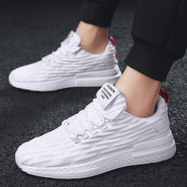 Ji Fei Woven Breathable White Sneakers Youth Low To Help Casual Shoes Running Shoes Men's Shoes