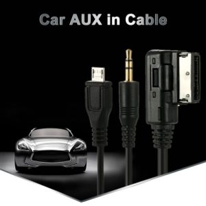 KKmoon 3.5mm Mini Jack Aux MP3 Cable USB Adapter Music AMI MMI Interface for Audi A3 A4 A5 A6 TT for VW Jetta GTI GLI Passat CC Touareg