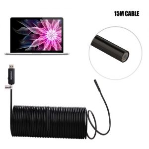 KKmoon 5.5mm USB Endoscope Waterproof USB2.0 Handheld Borescope Inspection Camera 0.3 Megapixel CMOS with 6pcs Adjustable LED Lights and 2M/5M/10M/15M Cable for Laptops Computers PC