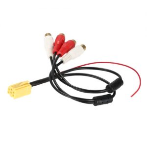 KKmoon Mini 6 Pin ISO Adapter Aux Line Out 4 Chinch Kabel 4 RCA Plug for VW Seat Skoda Blaupunkt VDO Audi Ford