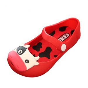 Kids Children Flat Sandals Cute Fish Mouth Cow Cattle Pattern Shoes