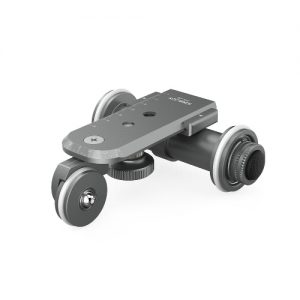 Kingjoy PPL-06 Motorized Electric 3-Wheel Video Pulley Car Dolly Rolling Slider Skater for Cannon Nikon Sony DSLR Camera Camcorder for iPhone 7/7s/6/6s for Samsung Huawei Smartphone