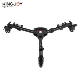 Kingjoy VX-600 Pro 3 Tripod Wheels Pulley Universal Folding Camera Tripod Dolly Base Stand w/ Nylon Carrying Bag Max. Load 20Kg