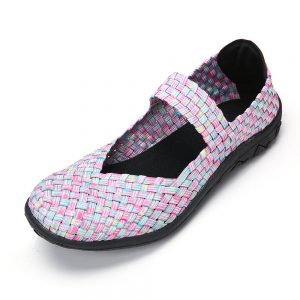 Knitted Colorful Slip On Casual Walking Flat Shoes