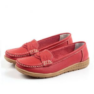 Knitting Slip On Flat Leather Soft Lazy Comfortable Shoes