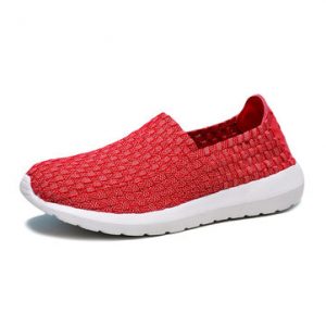 Knitting Weave Elastic Slip On Flat Lazy Casual Shoes