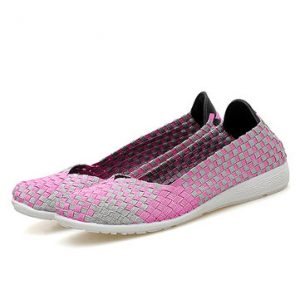 Knitting Woven Wedge Heel Elastic Casual Shoes