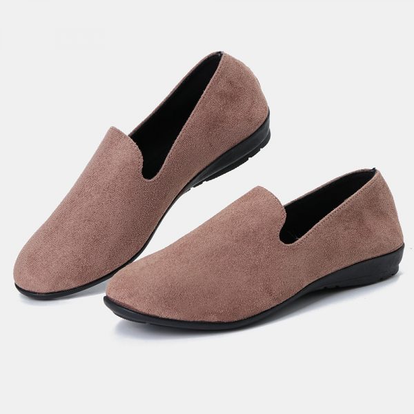 Large Size Almond Toe Closed ToeSuede Solid Color Flat Shoes