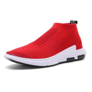 Large Size Breathable Knitted Strech Fabric Sport Casual Shoes For Women