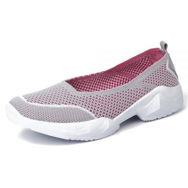 Large Size Breathable Mesh Slip On Flat Casual Women Sport Shoes