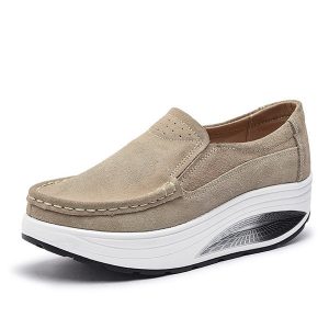 Large Size Leather Rocker Sole Casual Shoes