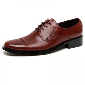 Large Size Men Cap Toe Leather Non-slip Business Casual Formal Shoes