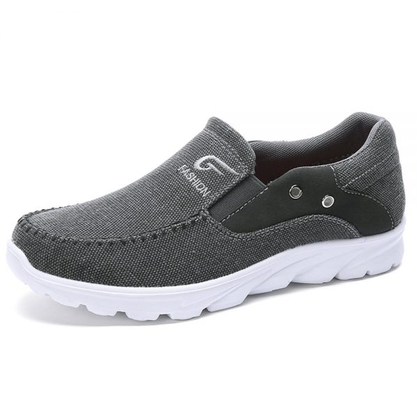 Large Size Men Hand Stitching Fabric Slip On Casual Driving Shoes