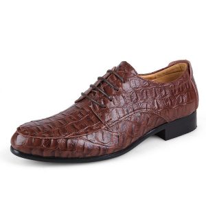 Large Size Men Leather Lace Up Pointed Toe Business Formal Oxfords Shoes