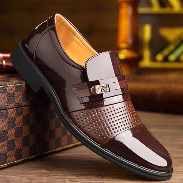 Large Size Men Leather Splicing Non-slip Business Casual Formal Shoes