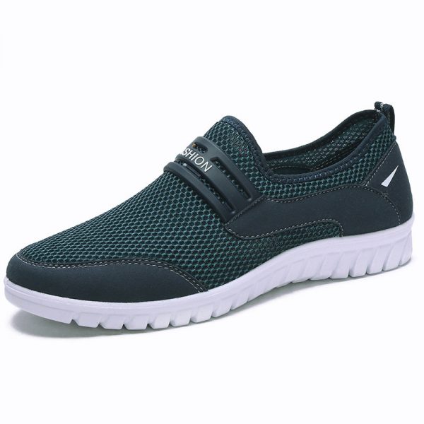 Large Size Men Mesh Breathable Comfy Soft Sole Slip On Casual Walking Shoes