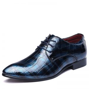 Large Size Men Microfiber Leather Printed Wedding Formal Dress Shoes