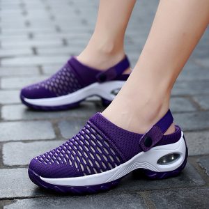 Large Size Mesh Two Ways Wearing Mesh Slip On Cushioned Outdoor Shoes