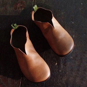 Large Size Solid Color Closed Toe V Shape Flat Womens Shoes