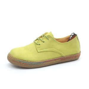 Large Size Suede Lace Up Casual Flat Shoes