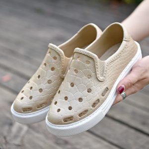 Large Size Women Beach Non Slip Breathable Hollow Snake Veins Flat Shoes