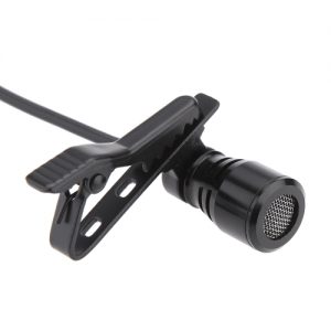 Lavalier Clip Metal Mono Microphone 3.5mm with Collar Clip for Lound Speaker Computer PC Laptop