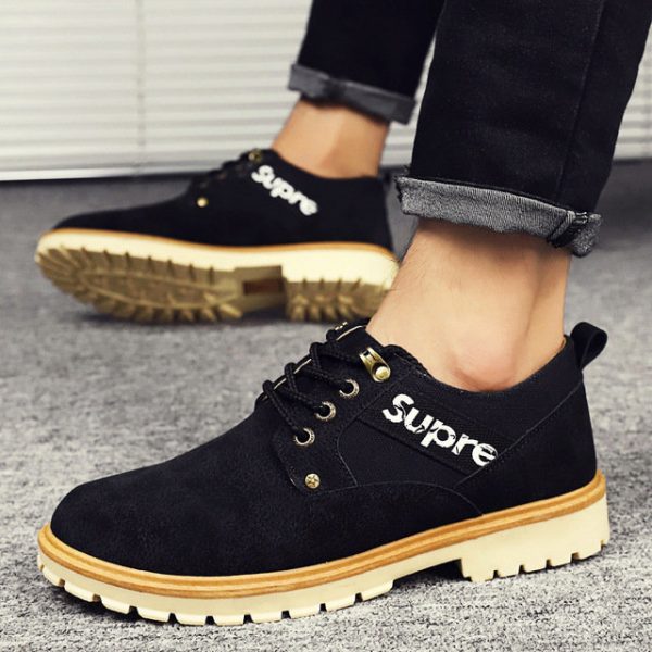 Leather Shoes New Men's Business Office Dress Big Head Men's Shoes With Low To Help Wild S