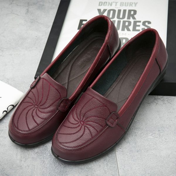 Leather Stitching Comfortable Flat Casual Shoes