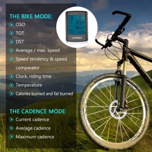 Lixada Multifunctional 2-in-1 Wireless LCD Bicycle Cycling Computer Speed Cadence Water-resistant