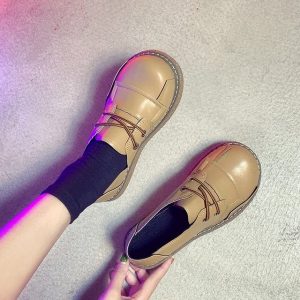 Lolita Ins Small Shoes Women Retro College Wind Japanese Students Single Shoes Low Heel Thick-soled Round Shoes