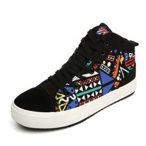 M.GENERAL Graffiti Lace Up Low Cut Fashion Canvas Casual Shoes For Women