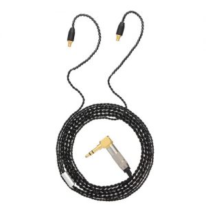 MMCX Cable 3.5mm Earphone Replacement Audio Exchange Cable Gold Plated Plug for Audio-Technica A2DC Cable (CKS1100 E40 E50 E70 LS200 LS300 LS400 CKR90 CKR100 LS50 LS70) Black