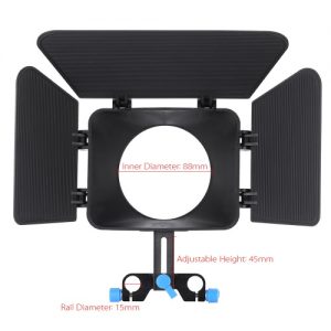 Matte Box Camshade for 15mm Rail Rod Follow Focus Rig Cage Movie Kit Film Making System for Nikon Canon DSLR Camera Camcorder DVR DV Recorder