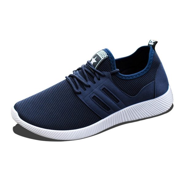 Men Breathable Fabric Lace Up Soft Sole Casual Sports Running Shoes