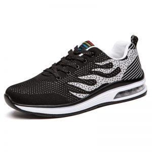 Men Breathable Knitted Fabric Air Cushion Sole Light Weight Running Shoes