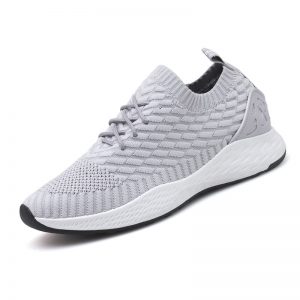 Men Breathable Knitted Fabric Lace Up Casual Sport Running Casual Shoes